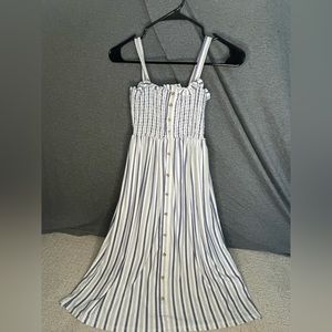 Blue and green striped dress